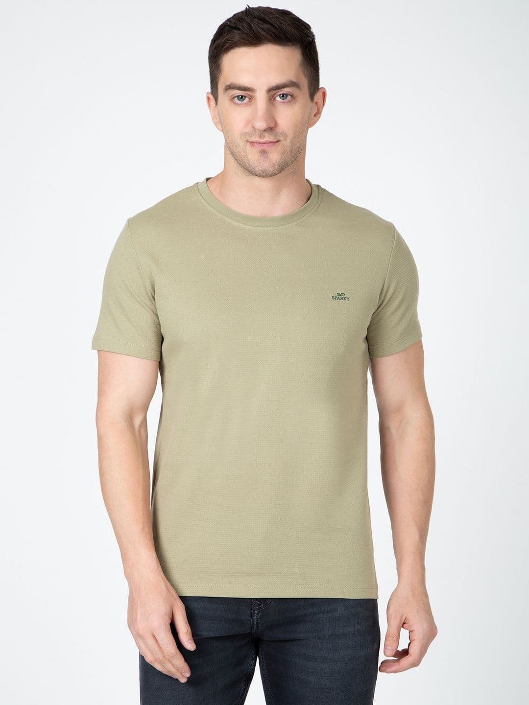 Sparky Men Solid Round Neck Cotton T-shirt - view 1