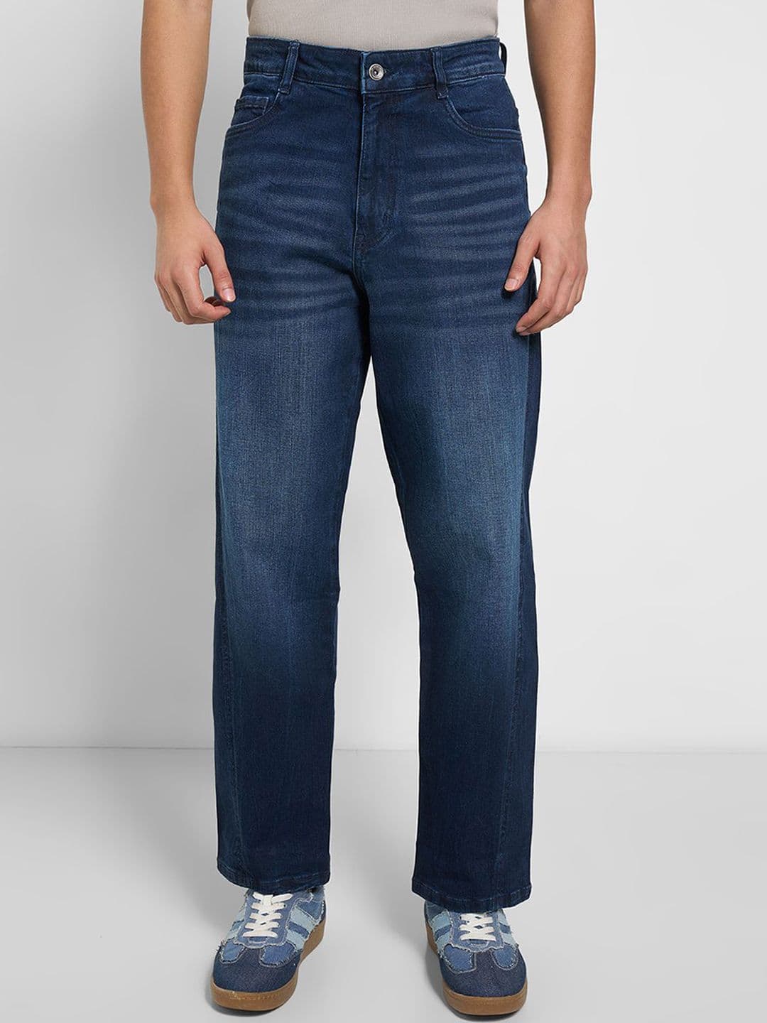 SF JEANS by Pantaloons Men Relaxed Fit Mid-Rise Low Distress Light Fade Jeans - view 1