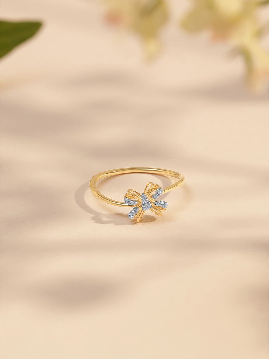 Mia by Tanishq 14KT Yellow Gold Natural Diamond Finger Ring -1.586g - view 1