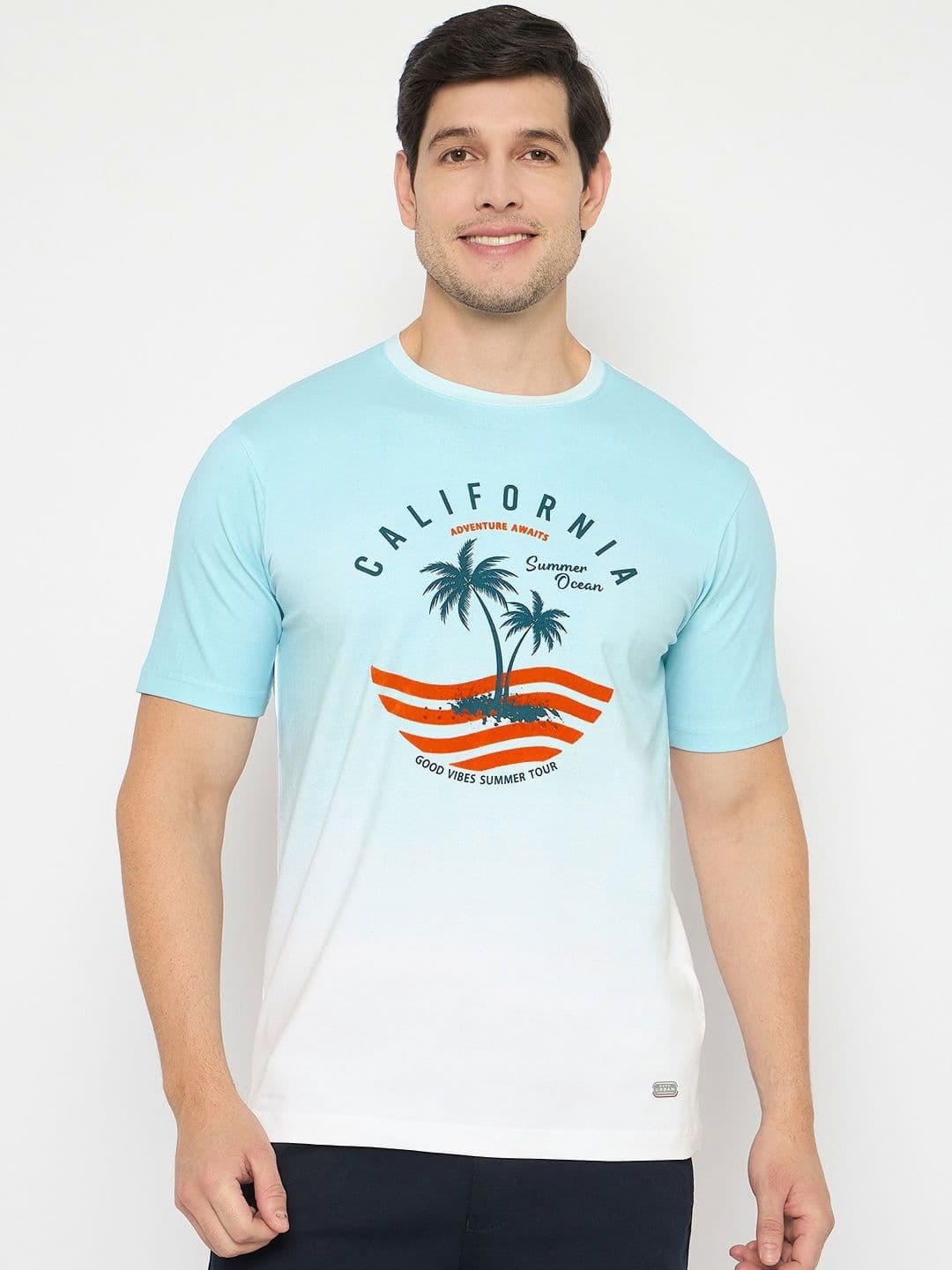 Duke Printed Round Neck Cotton Slim Fit T-shirt - view 1