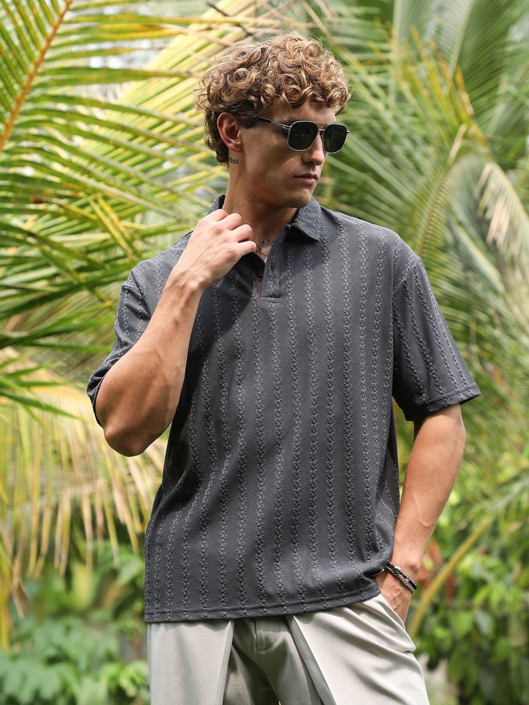 CAHOOT Polo Collar Pockets Cotton T-shirt - view 1