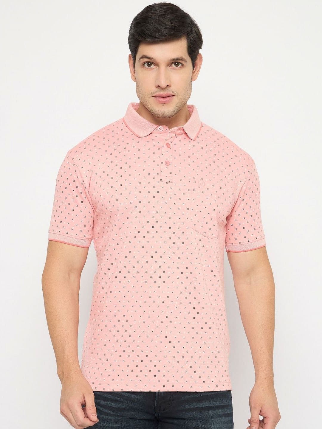 Duke Men Printed Polo Collar Pockets T-shirt - view 1