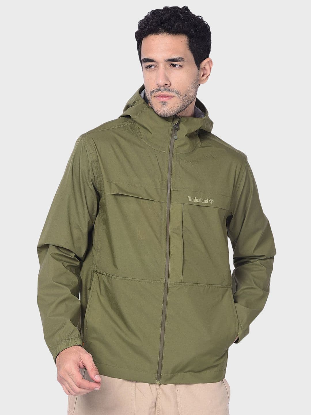 Timberland Men Solid Hooded Waterproof Sporty Jacket - view 1