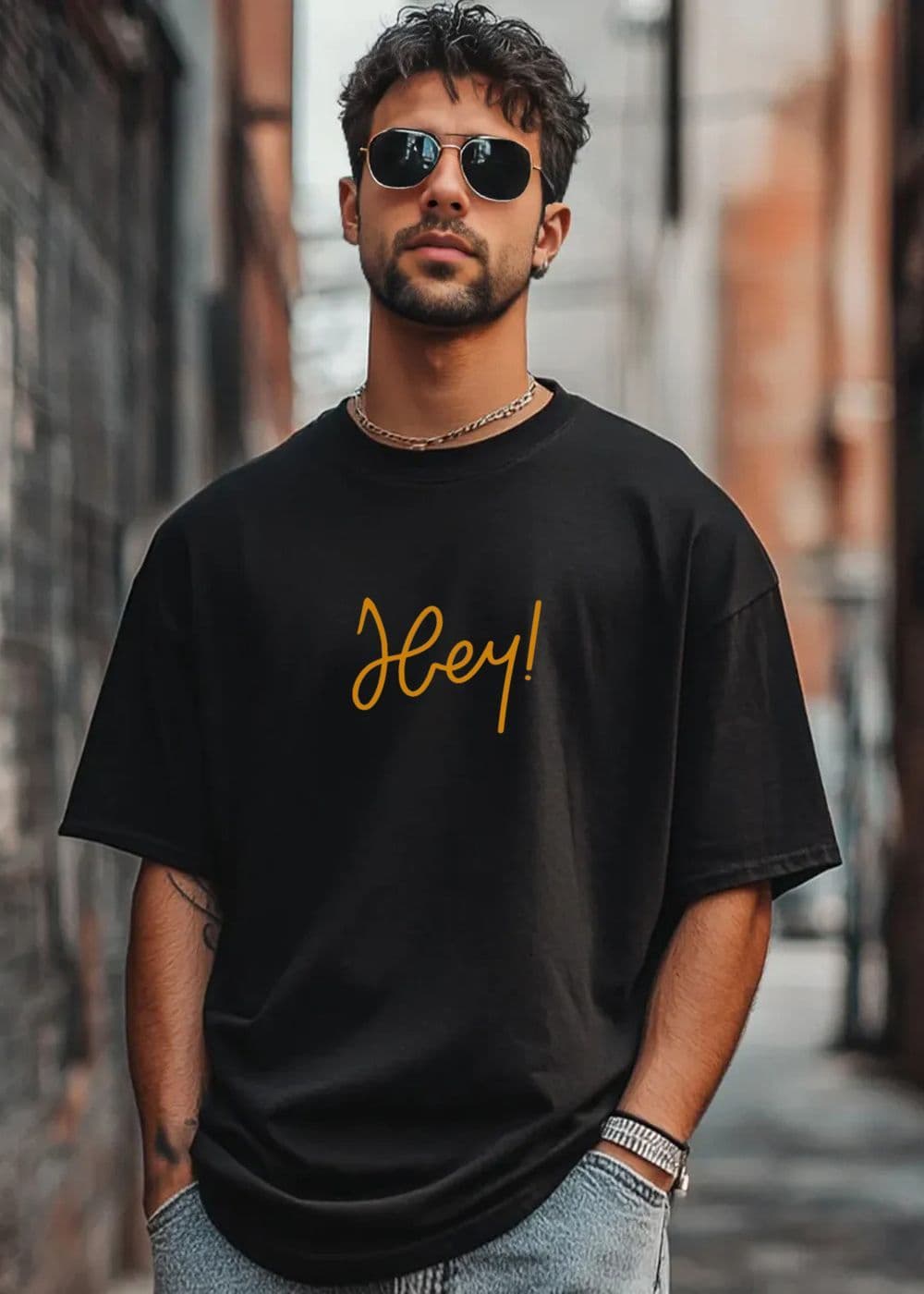 CLAFOUTIS Men Typography Printed Round Neck Cotton Oversized T-shirt - view 1