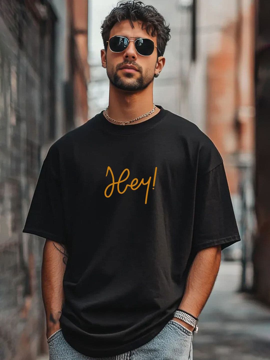 Genzy Men Graphic Printed Drop-Shoulder Sleeves T-shirt - view 1