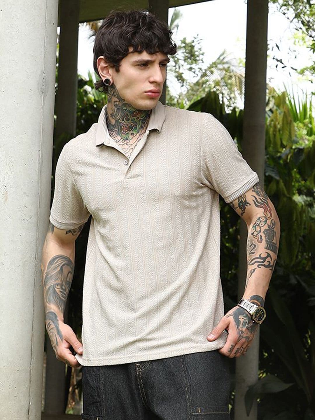 CAHOOT Men Relaxed Fit Polo Collar T-shirt - view 1