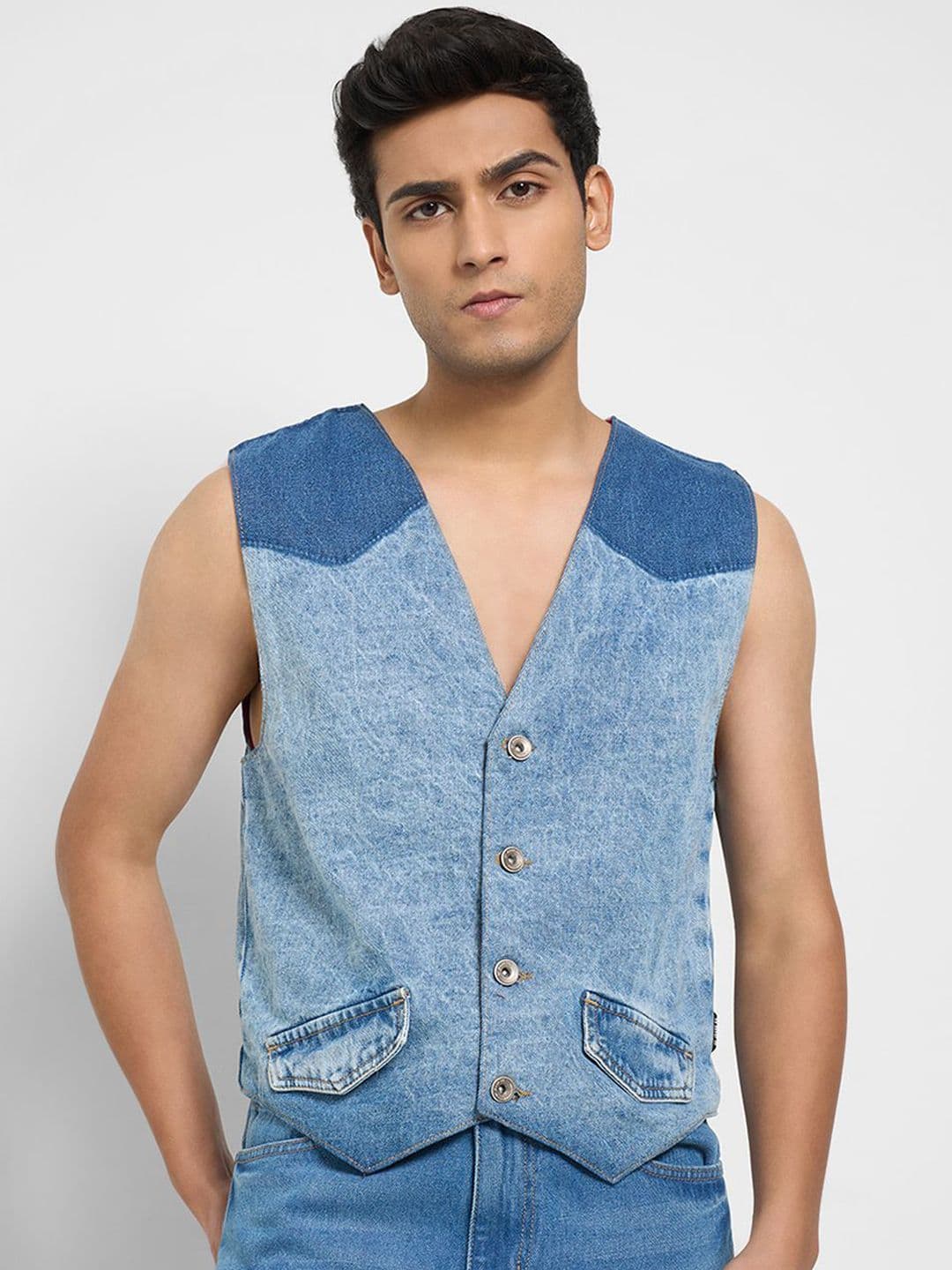 SF JEANS by Pantaloons Men Crop Denim Jacket - view 1