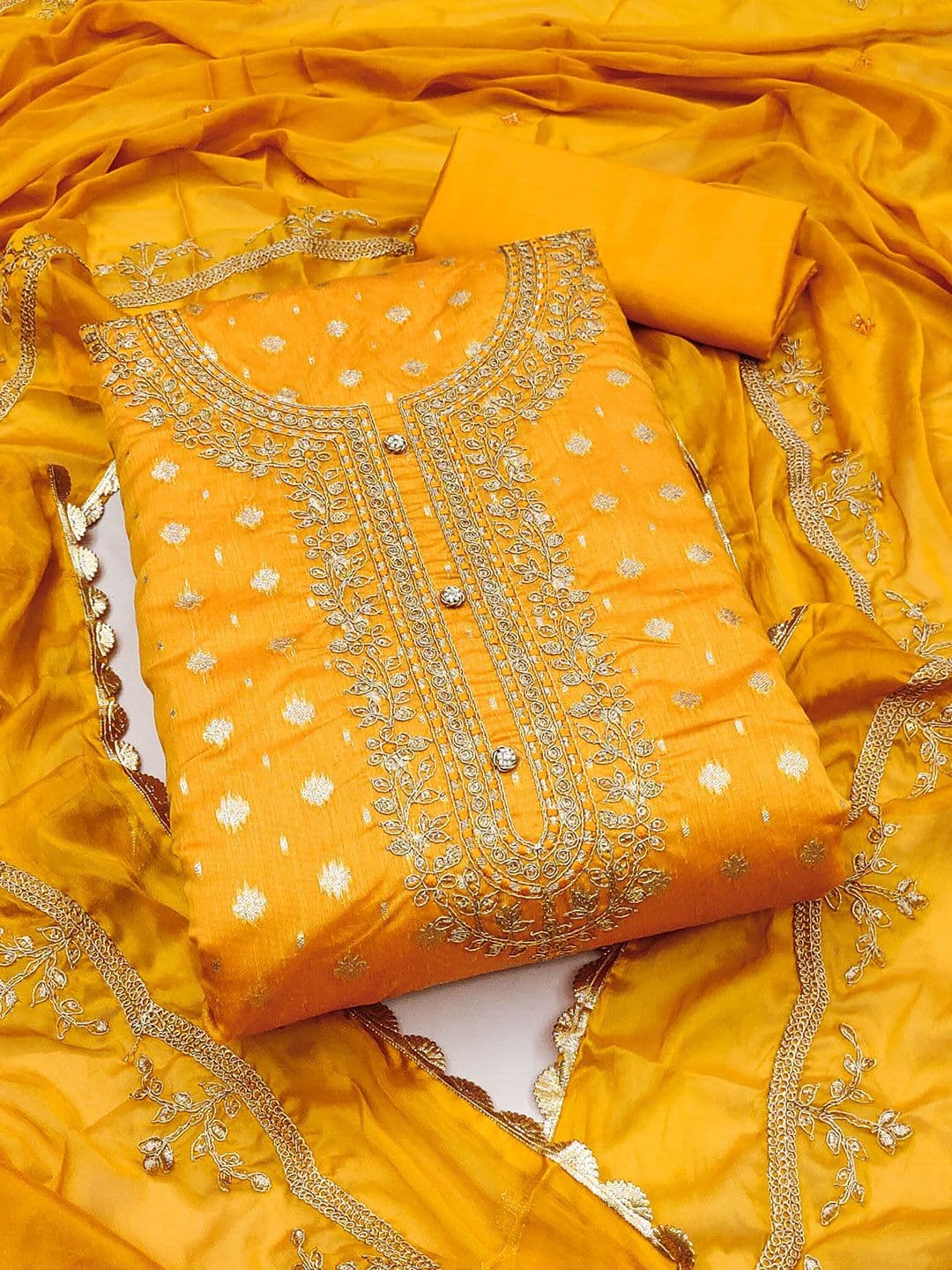 HERE&NOW Embellished Unstitched Dress Material - view 1
