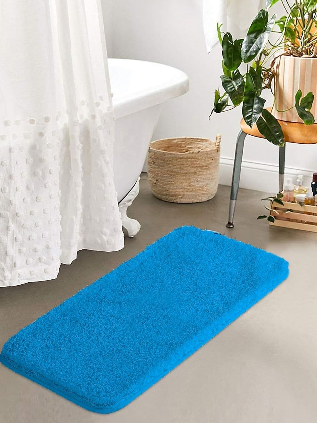 AaHo Decor Turquoise Blue 2200 GSM Microfibre Anti-Skid Bath Rugs - view 1