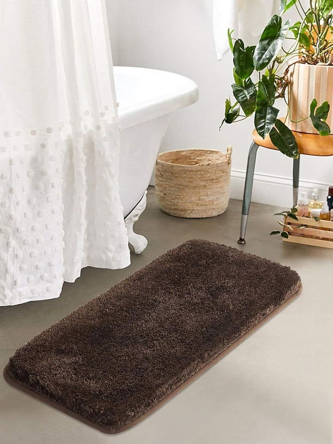 AaHo Decor Brown 2200 GSM Microfibre Anti-Skid Bath Rugs - view 1