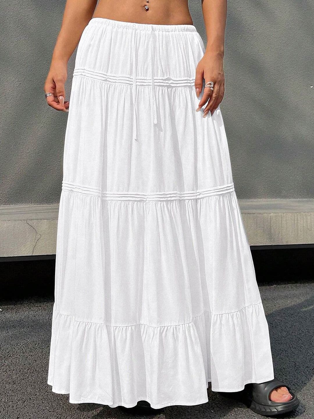 LERIYA FASHION Women Flared Maxi Tiered Skirt - view 1