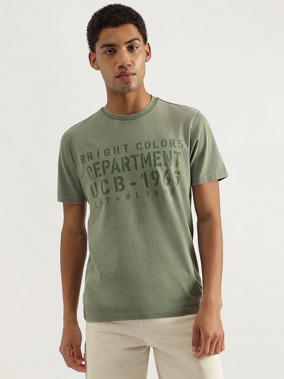 United Colors of Benetton Men Typography Printed Slim Fit Pure Cotton T-shirt - view 1
