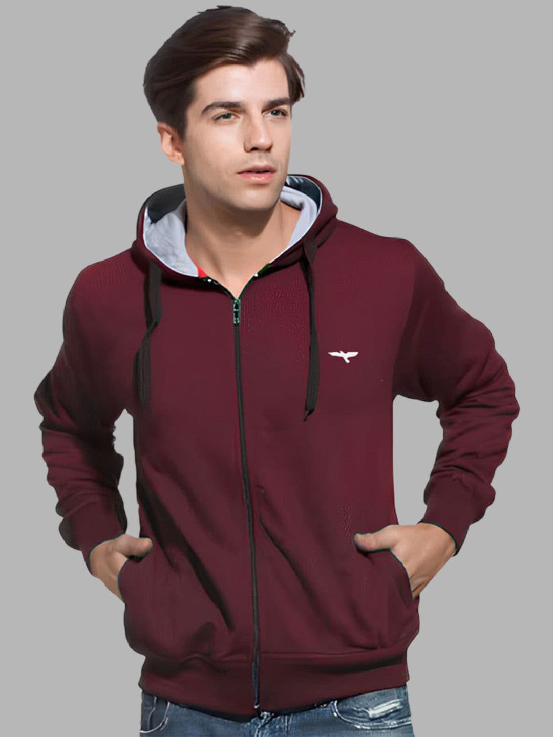 REYA Men Open Front Jacket with Patchwork - view 1