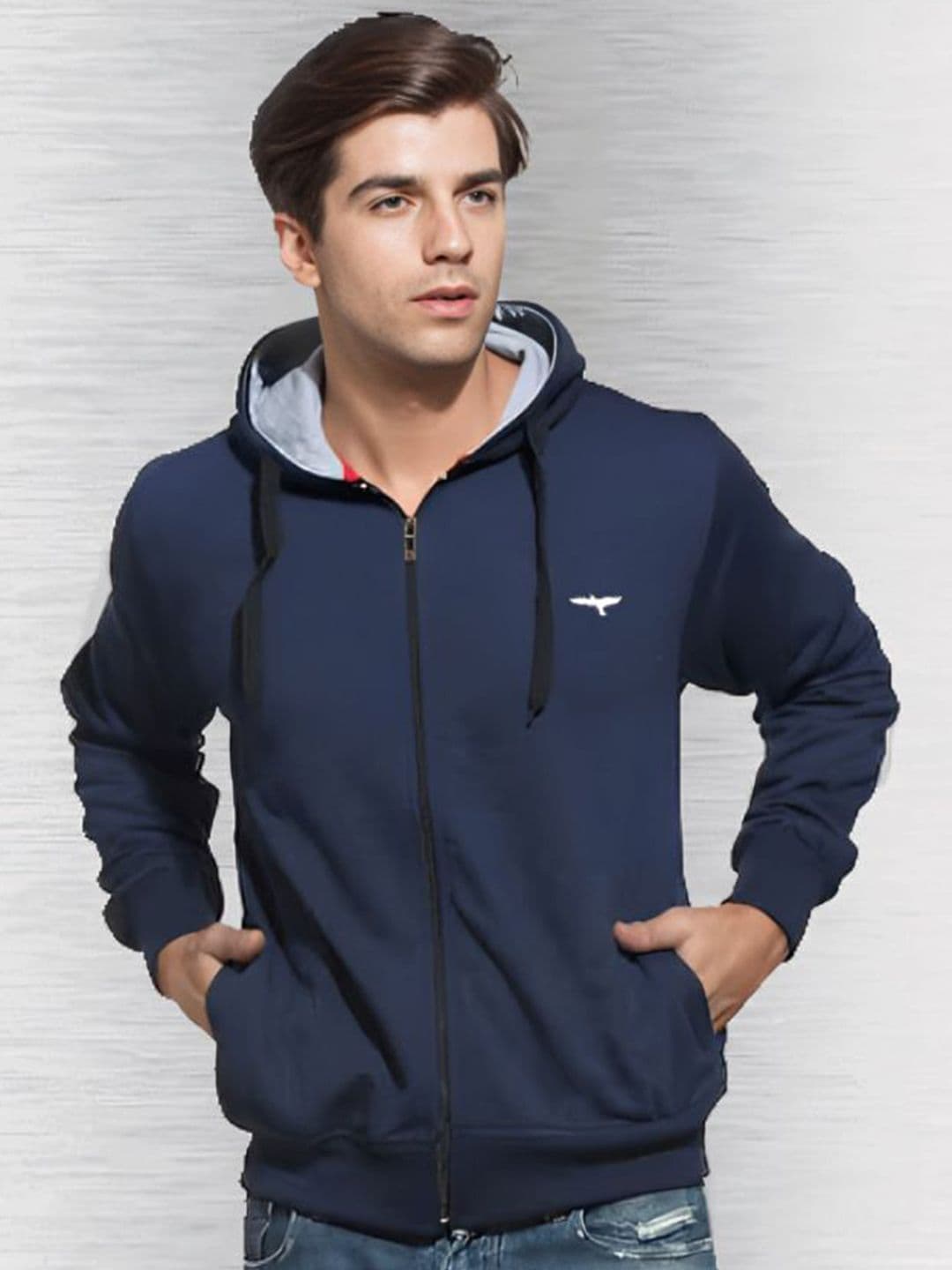 REYA Men Hooded Cotton Open Front Jacket - view 1