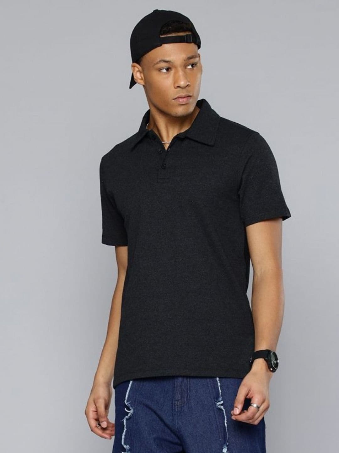 Moda Rapido Men Solid Polo Collar Cotton Relaxed Fit T-shirt - view 1