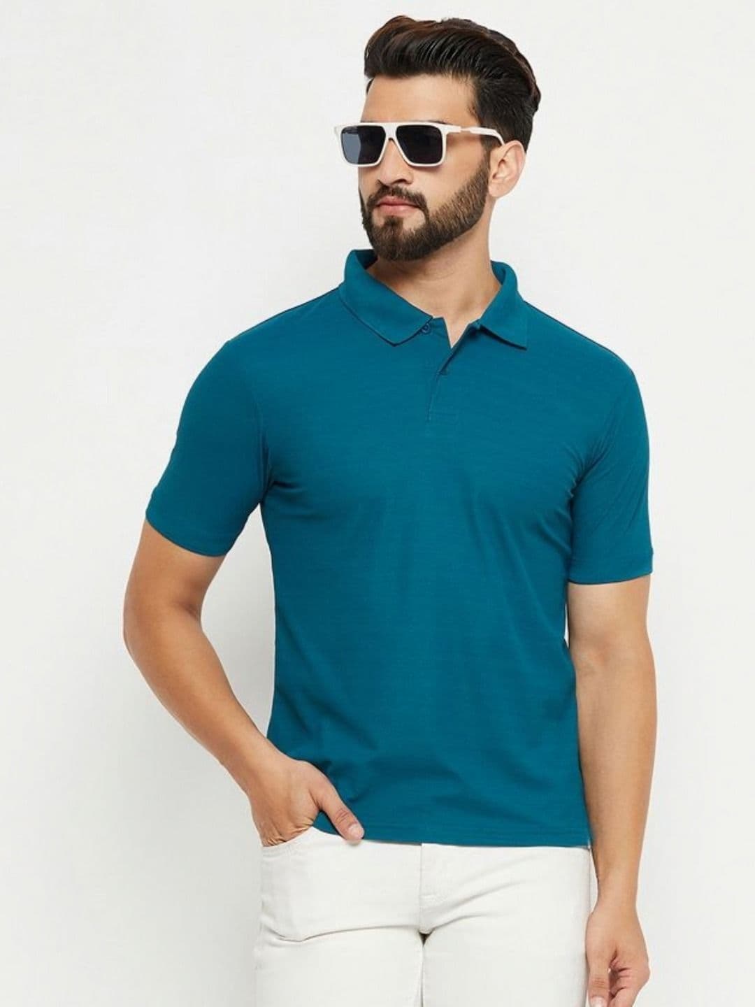 SZN Men Self Design Polo Collar Regular Fit T-shirt - view 1