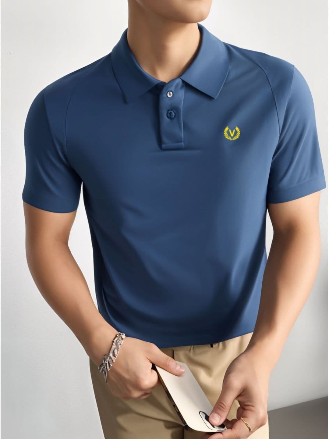 MACK JONNEY Men Polo Collar Cotton T-shirt - view 1