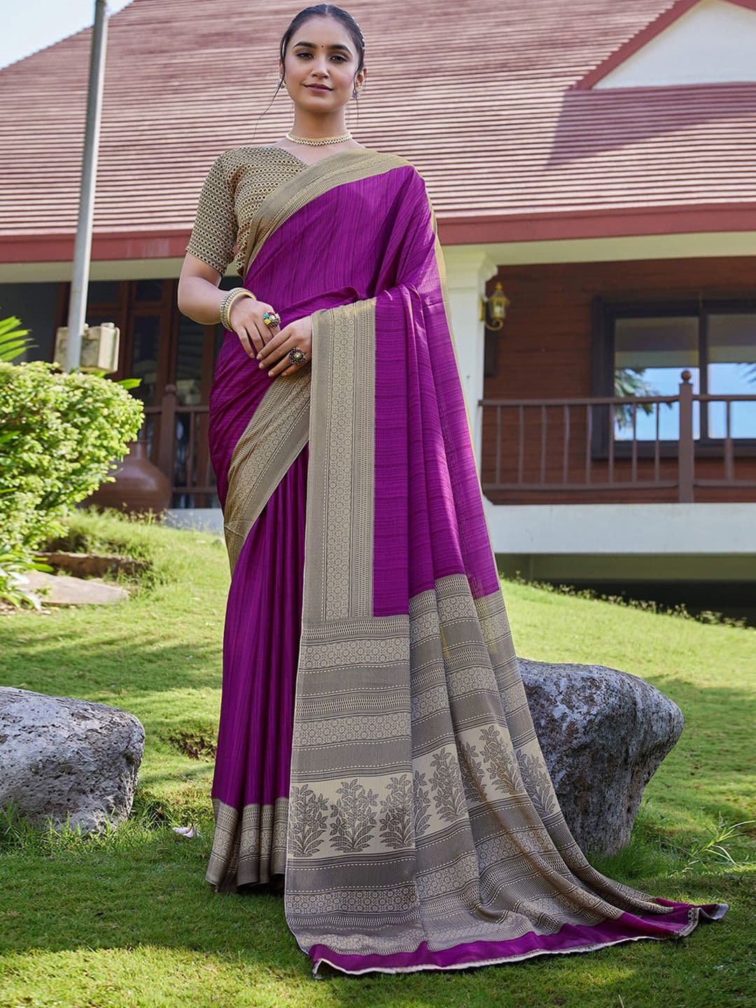 Mitera Women Striped Saree - view 1