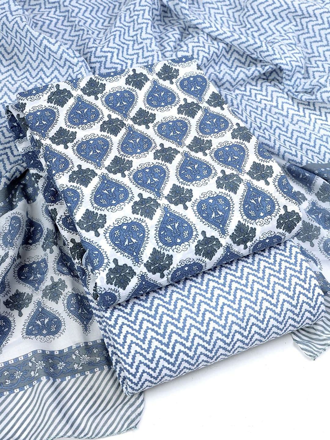 Sun Fashion And Lifestyle Ethnic Motifs Printed Unstitched Dress Material - view 1