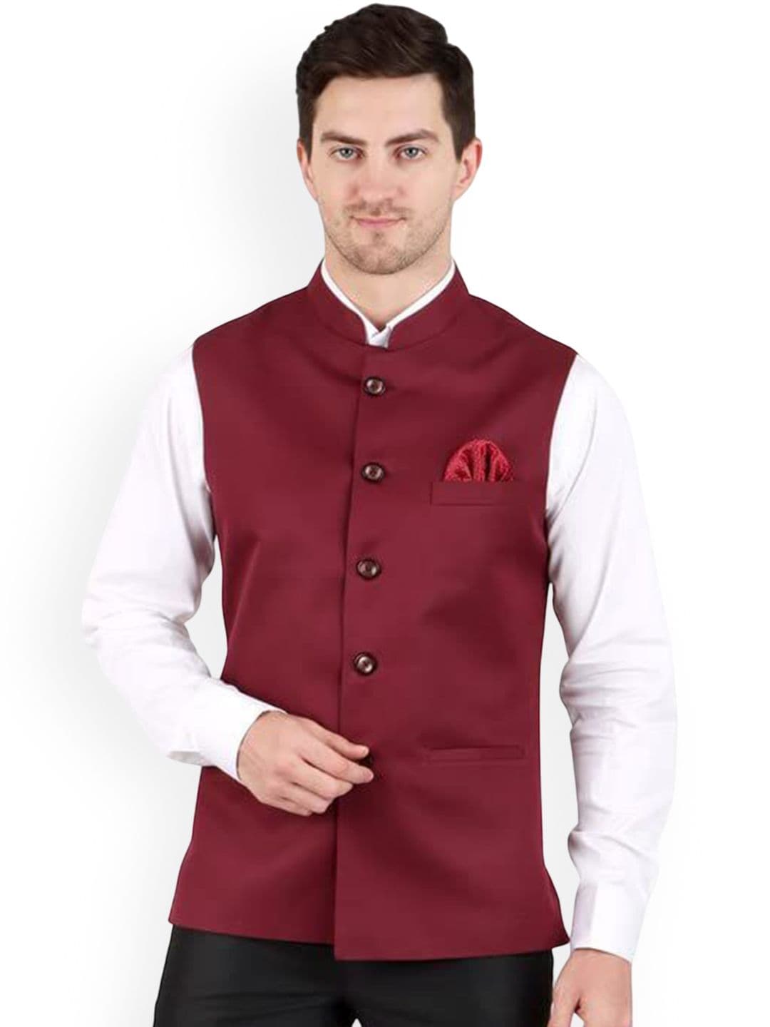GRACYSHADE Mandarin Collar Cotton Nehru Jacket - view 1