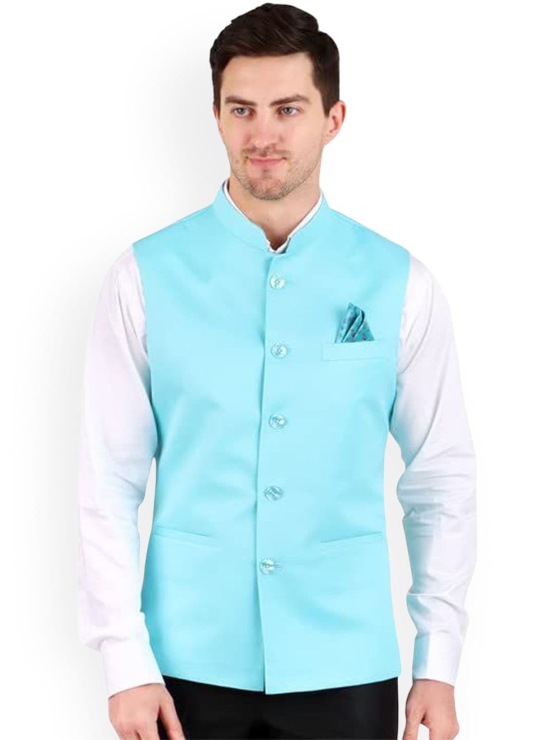 GRACYSHADE Mandarin Collar Cotton Nehru Jacket - view 1