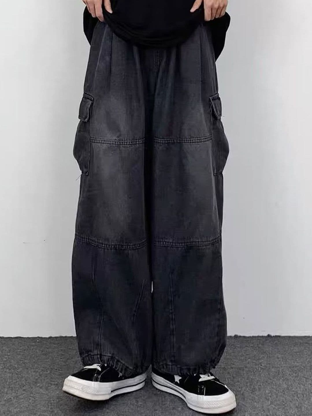 StyleCast x Revolte Men Wide Leg Light Fade Mid-Rise Jeans - view 1