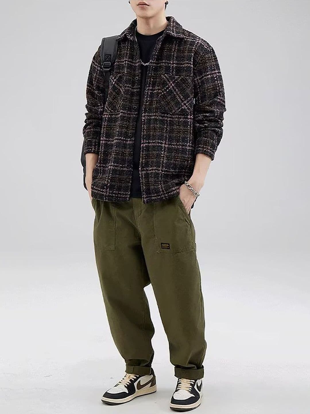StyleCast x Revolte Men Spread Collar Checked Casual Tailored Jacket - view 1