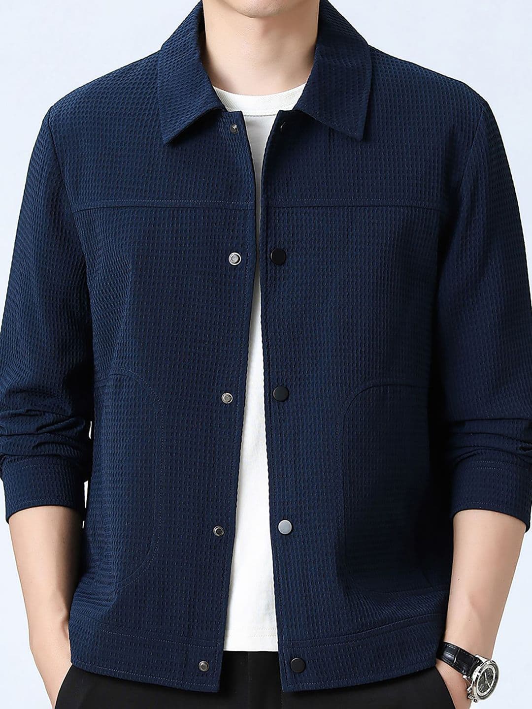 StyleCast x Revolte Navy Blue Casual Windcheater Jacket - view 1
