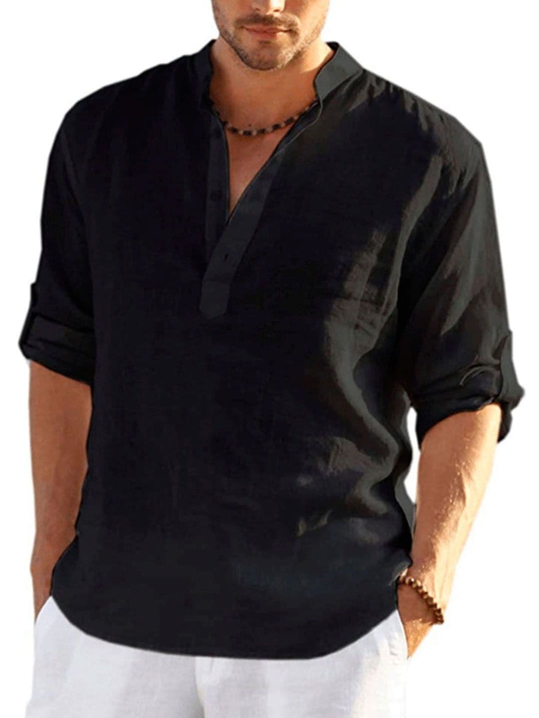 StyleCast Men Henley Neck Solid T-shirt - view 1