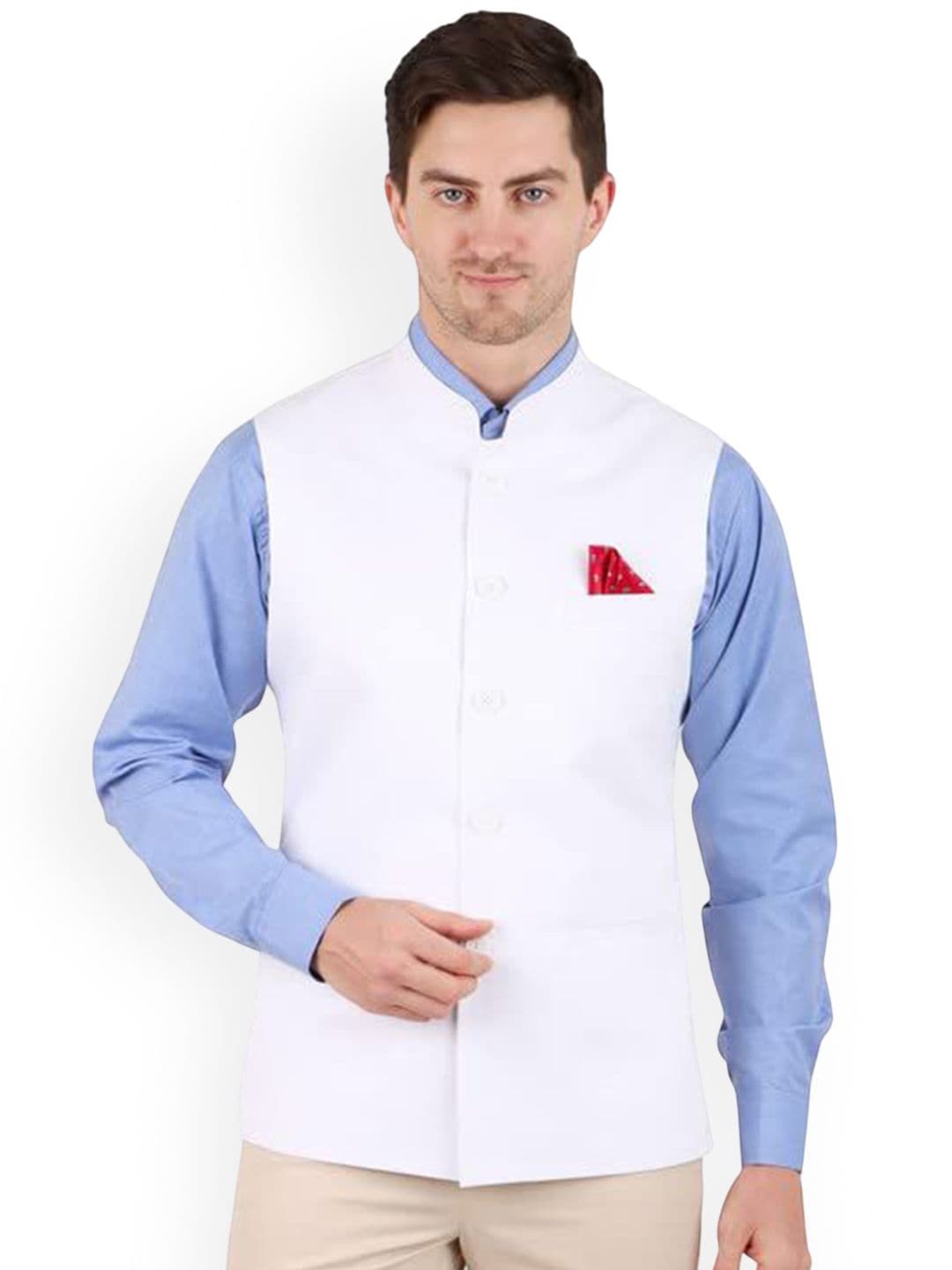 GRACYSHADE Mandarin Collar Cotton Nehru Jacket - view 1