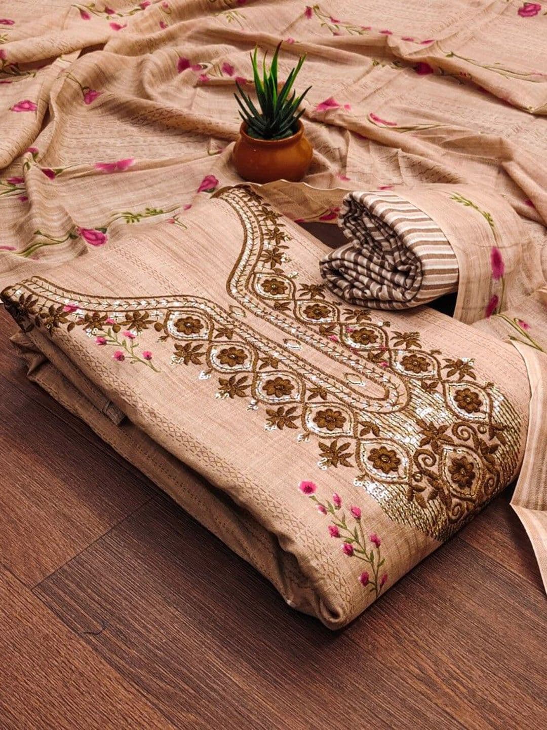 KALINI Embroidered Unstitched Dress Material - view 1