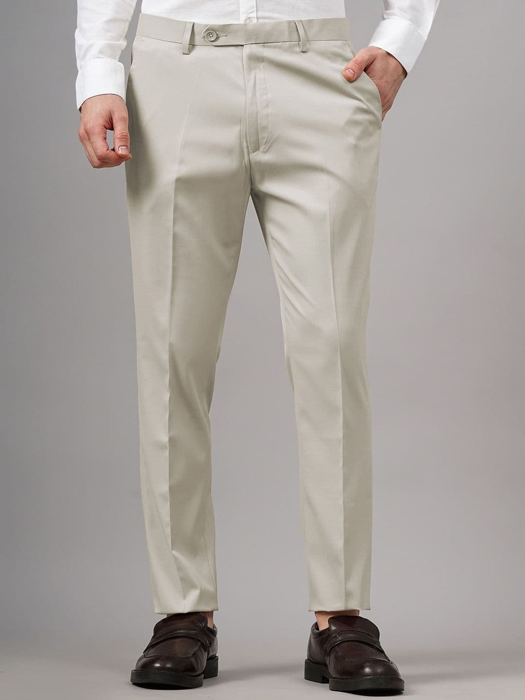 MANCREW Men Tailored Mid-Rise Slim Fit Trousers - view 1