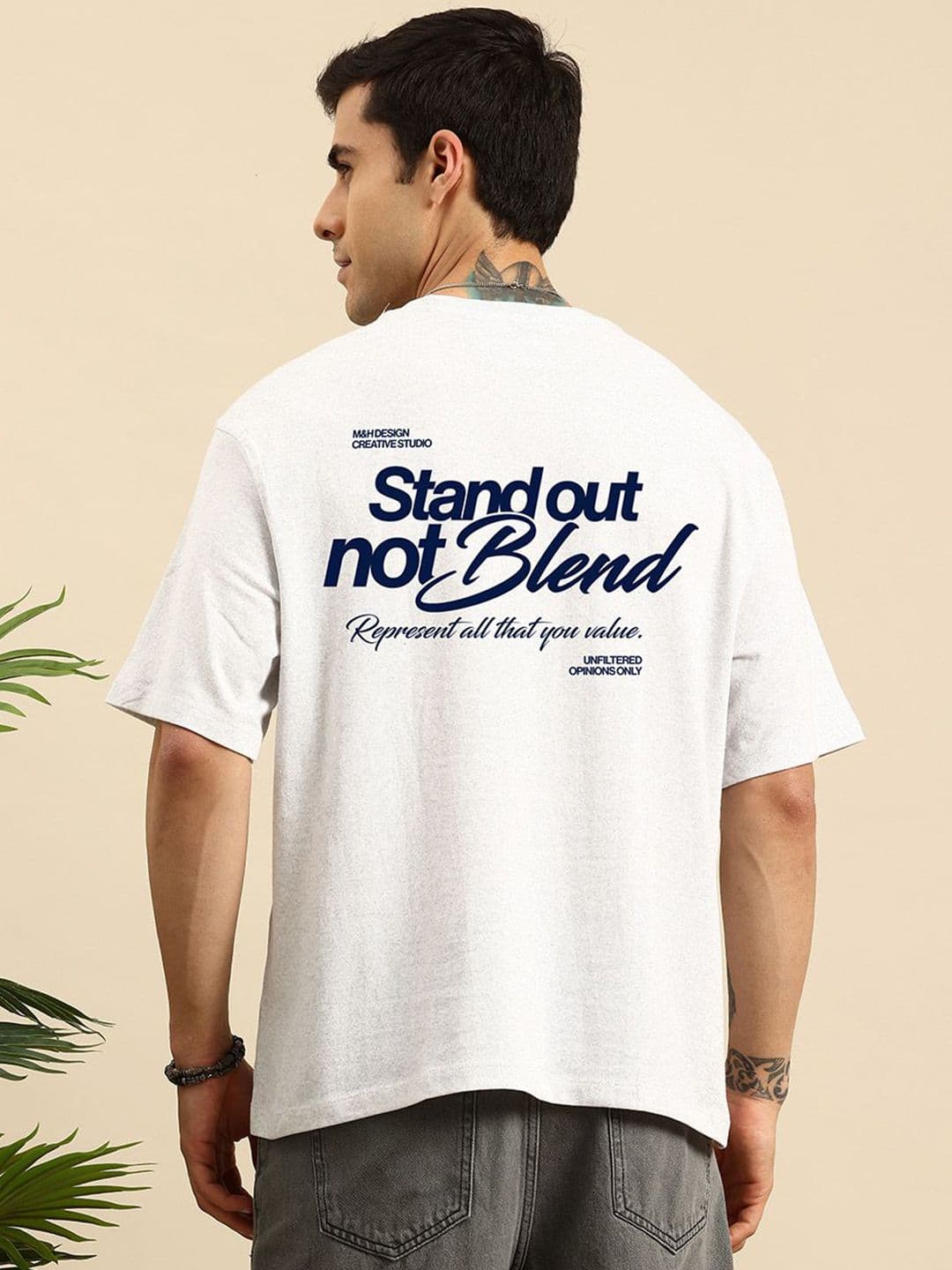 Mast & Harbour Men Printed Raw Edge T-shirt - view 1