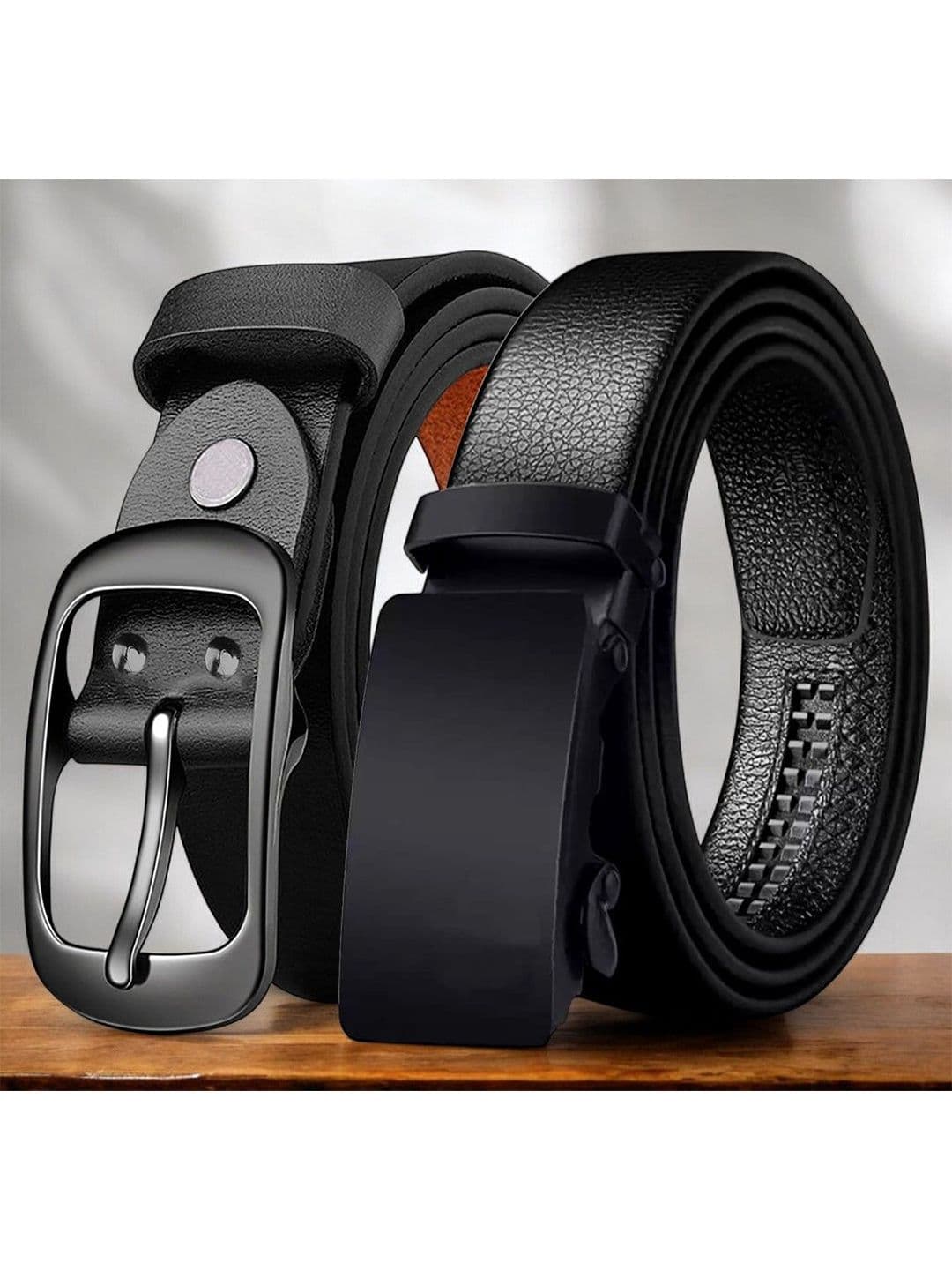 The Roadster Lifestyle Co. Men Pack Of 2 Genuine Leather Formal Belt - view 1