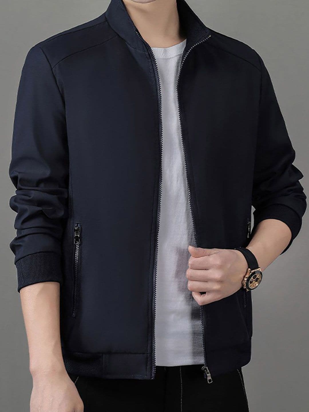 StyleCast x Revolte Men Stand Collar Tailored Jacket - view 1