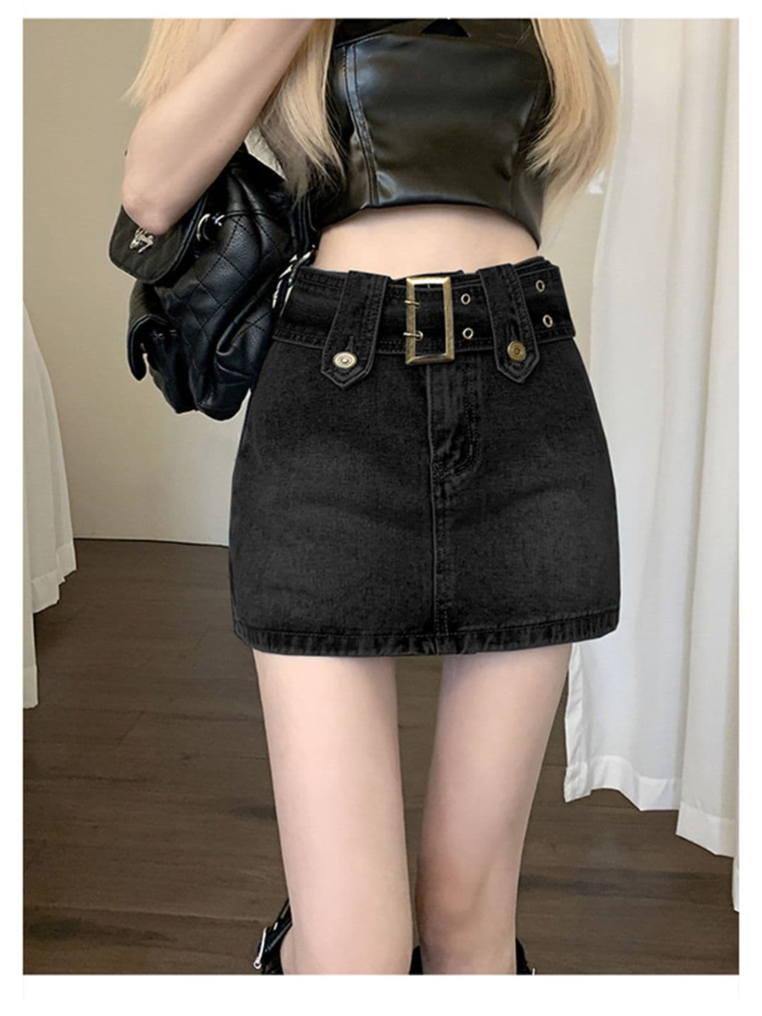 StyleCast Black Pencil Opaque Straight Mini Skirt - view 1