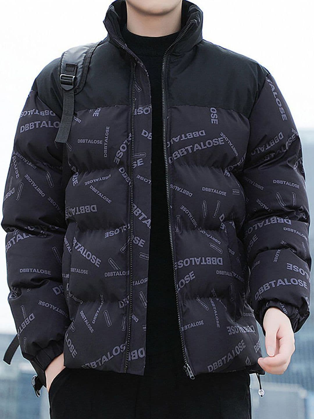 StyleCast x Revolte Men Printed Mock Collar Puffer Jacket - view 1