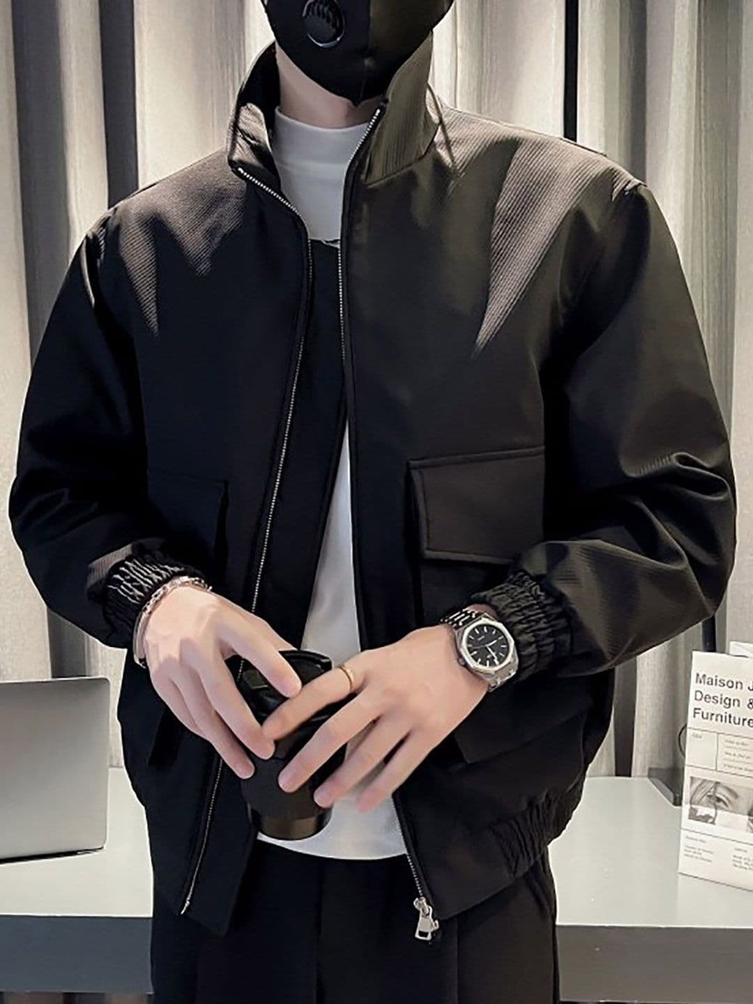 StyleCast x Revolte Men Mock Collar Tailored Jacket - view 1
