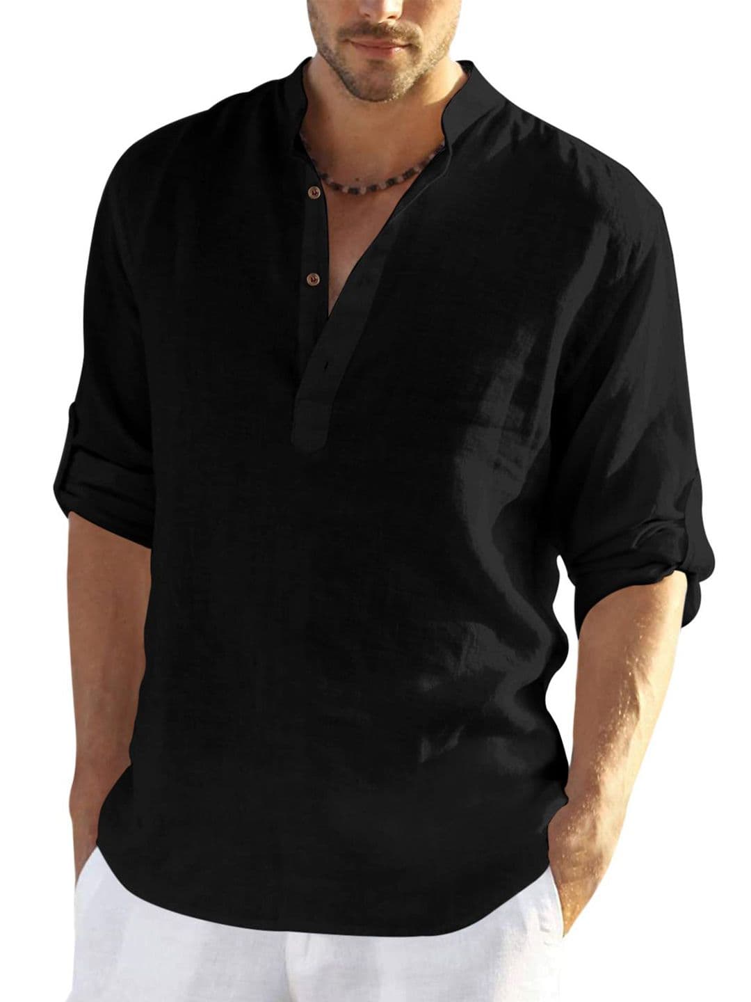 Zombom Cotton Mandarin Collar Straight Short Kurta - view 1