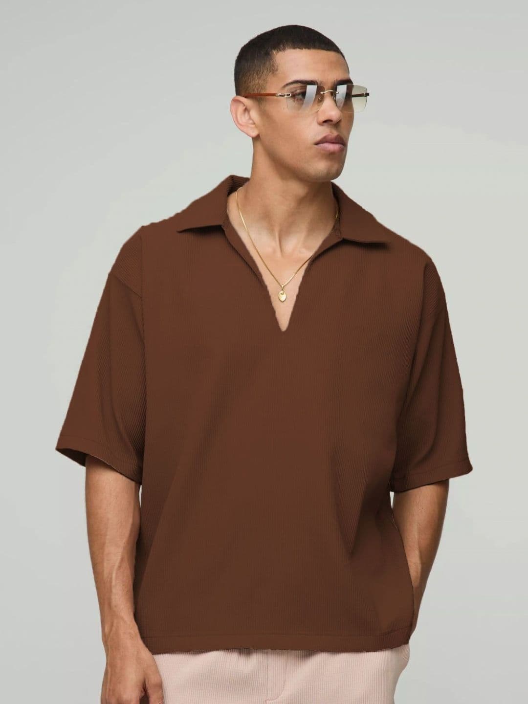 TRAQUILA Men Polo Collar T-shirt - view 1