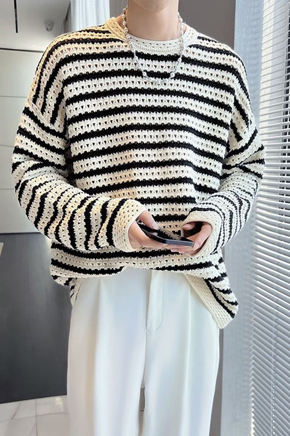 StyleCast x Revolte Men Striped Oversized T-shirt - view 1