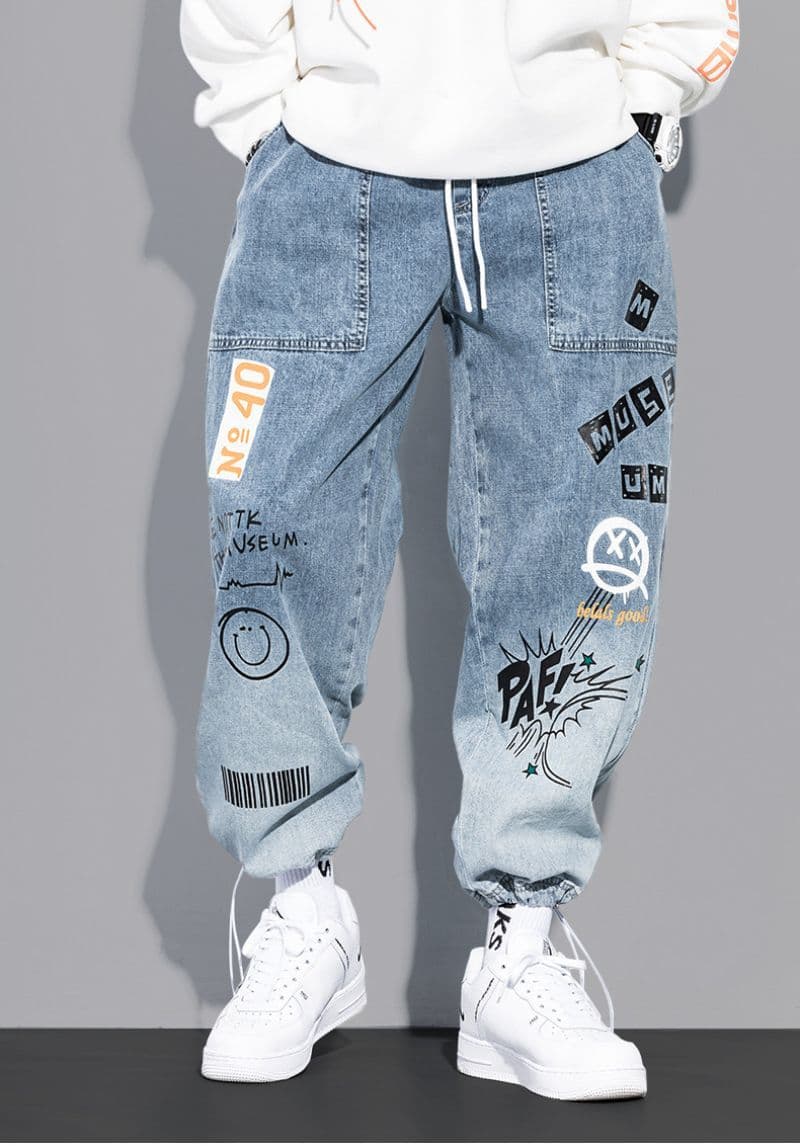 StyleCast Men Jogger Light Fade Printed Jeans - view 1