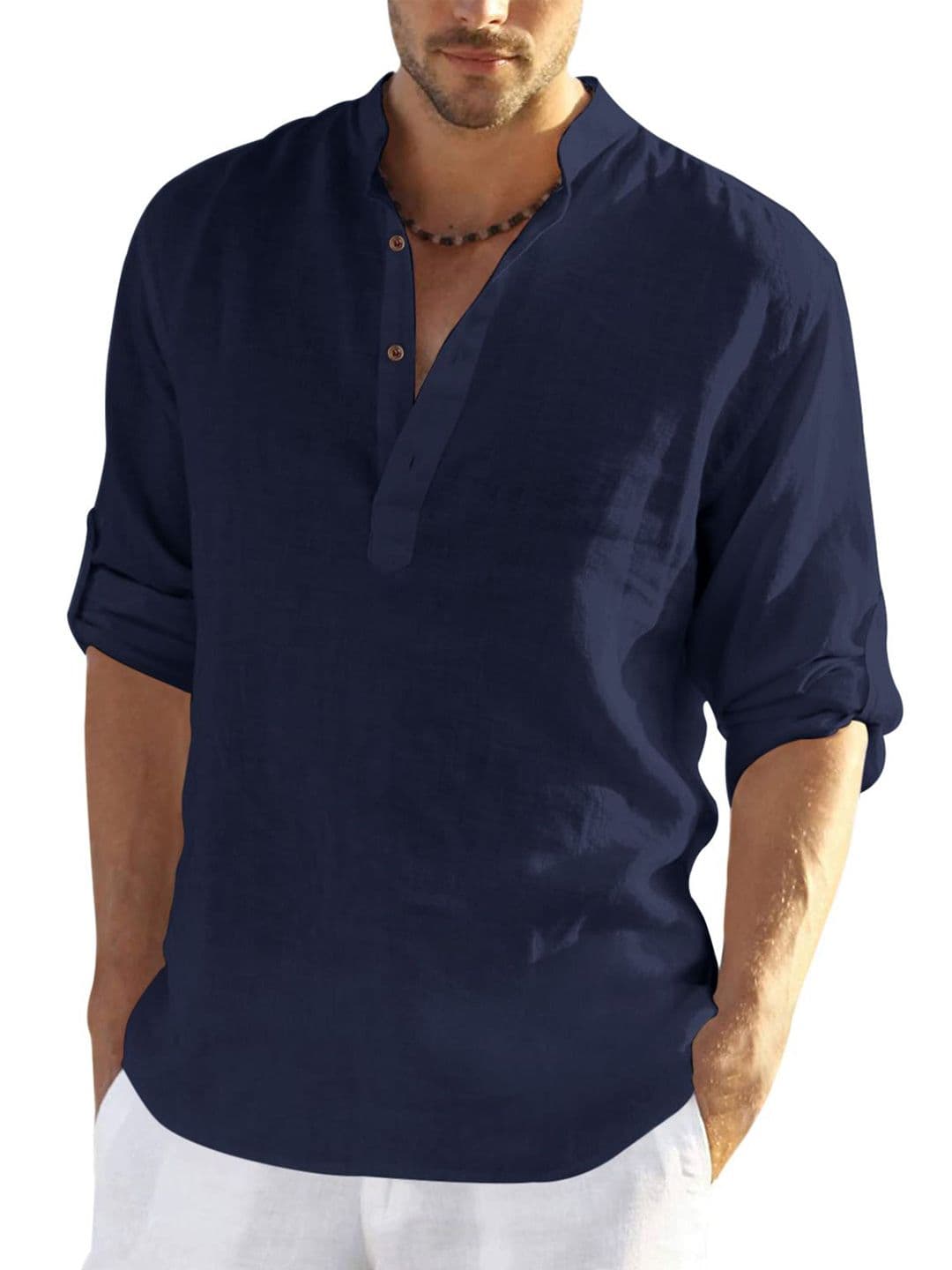 Zombom Cotton Mandarin Collar Straight Short Kurta - view 1