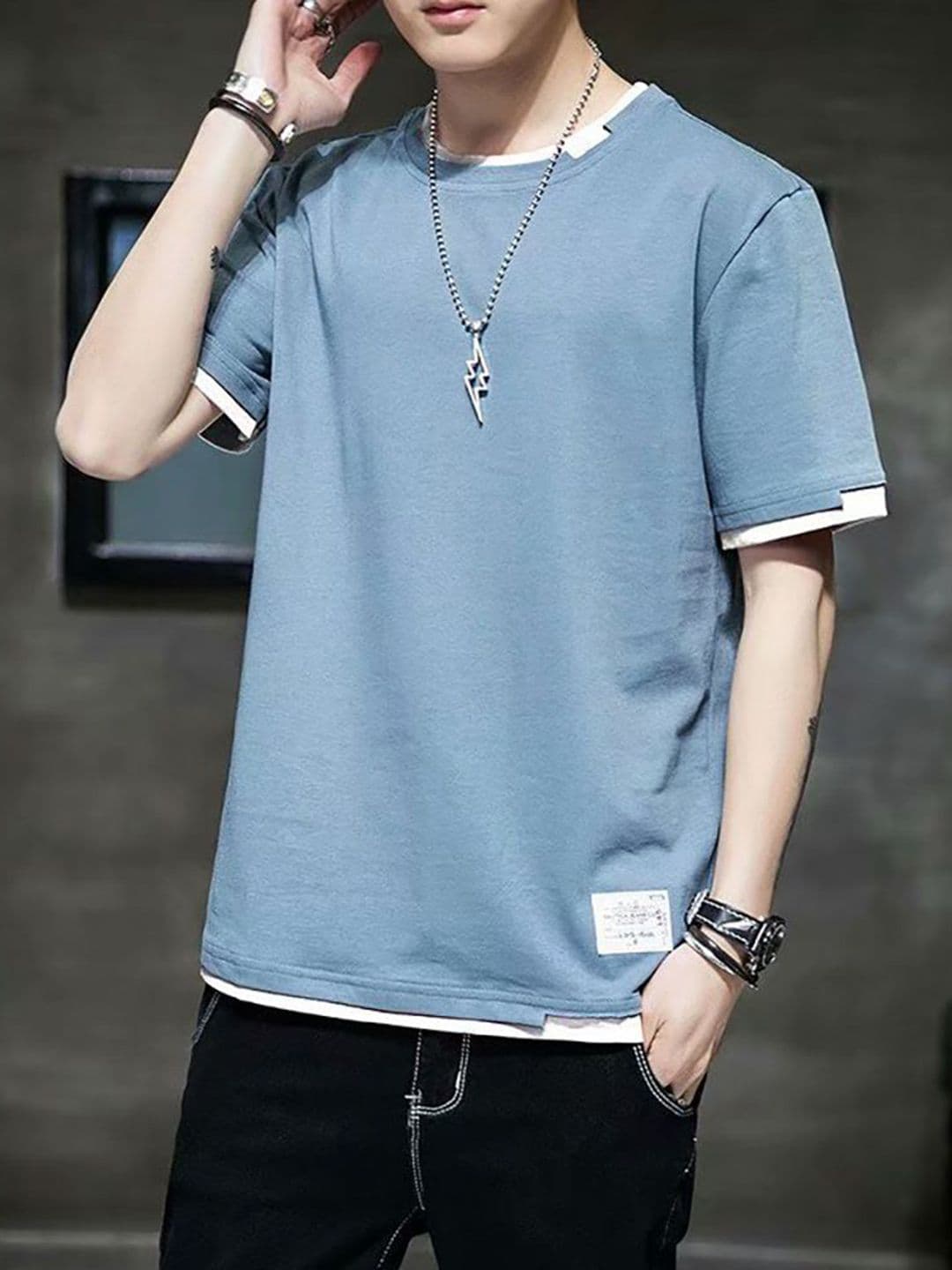 StyleCast x Revolte Men Solid Regular Fit T-shirt - view 1