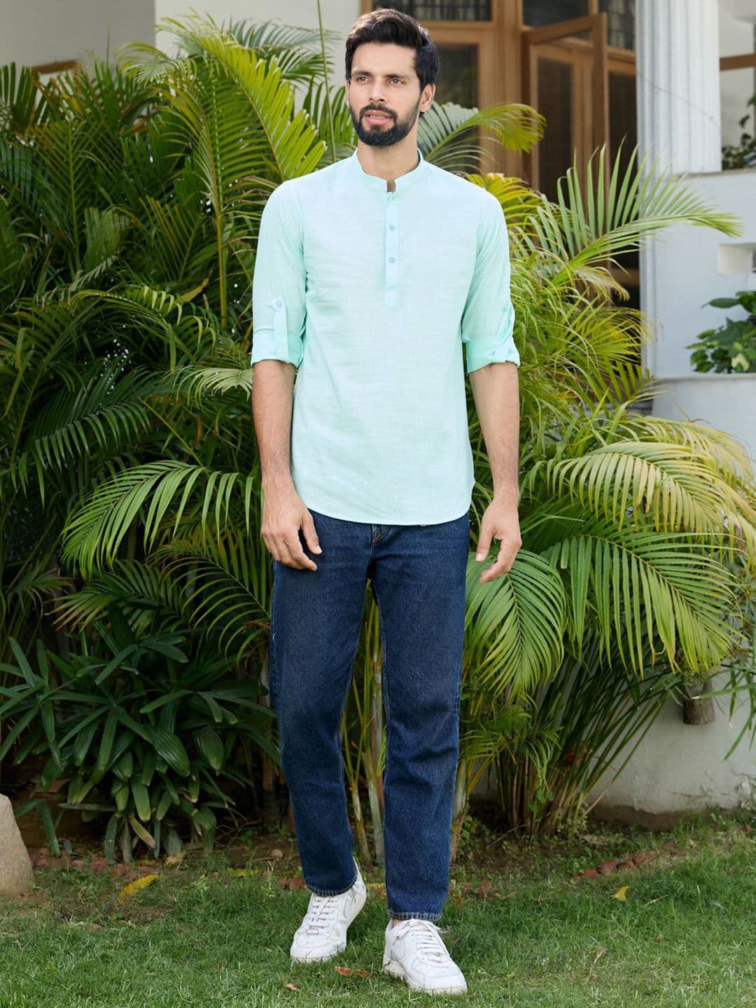 See Designs Men Solid Daily Cotton Straight Kurtas - view 1