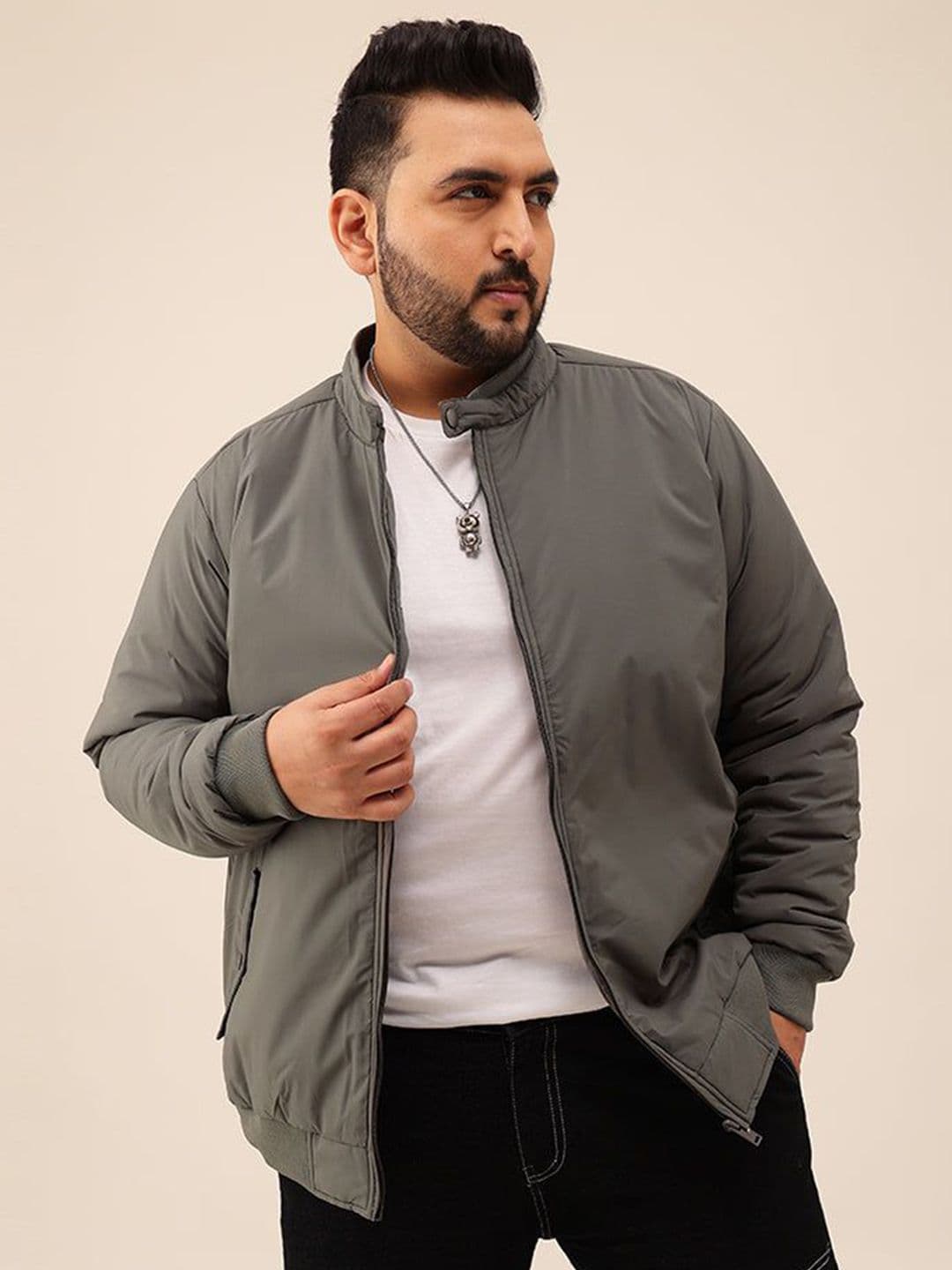 UNSTD Men Plus Size Bomber Jacket - view 1