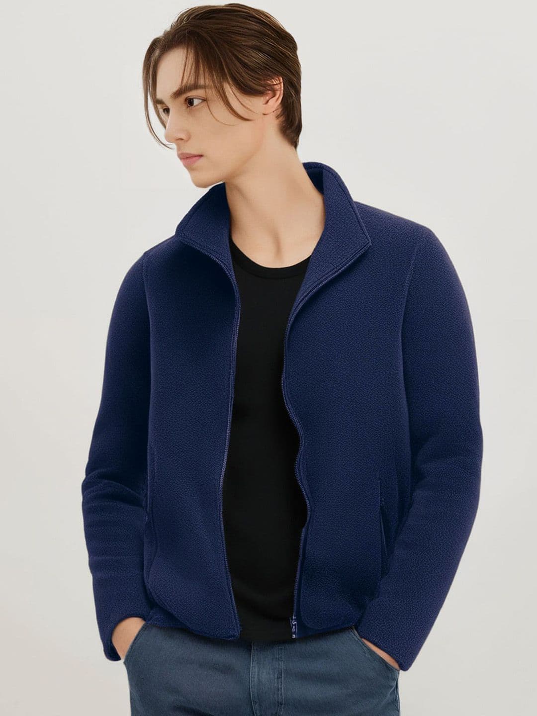 StyleCast x Revolte Men Mock Collar Solid Casual Windcheater Jacket - view 1