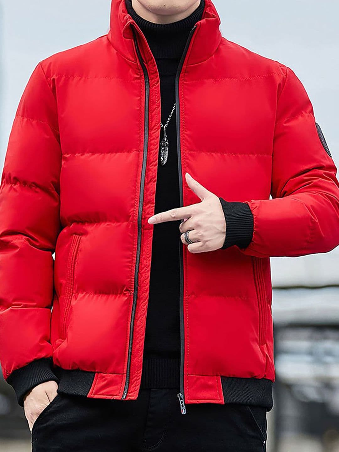 StyleCast x Revolte Men Mock Collar Puffer Jacket - view 1