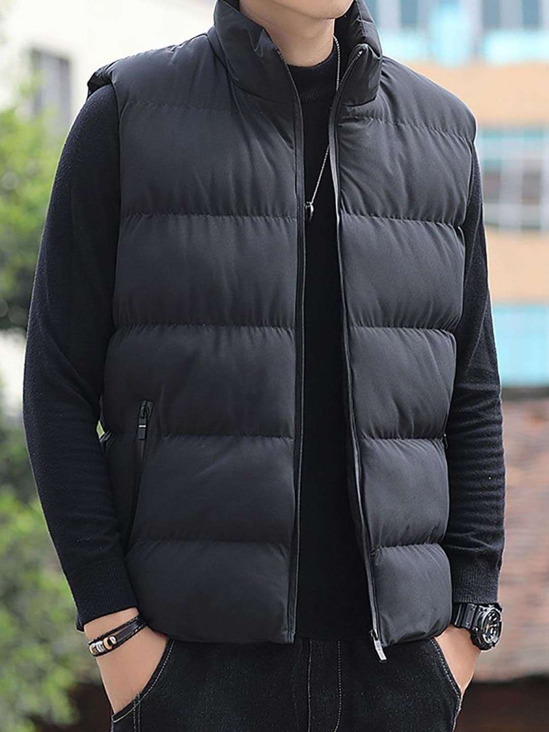 StyleCast x Revolte Black Mock Collar Sleeveless Puffer Jacket - view 1