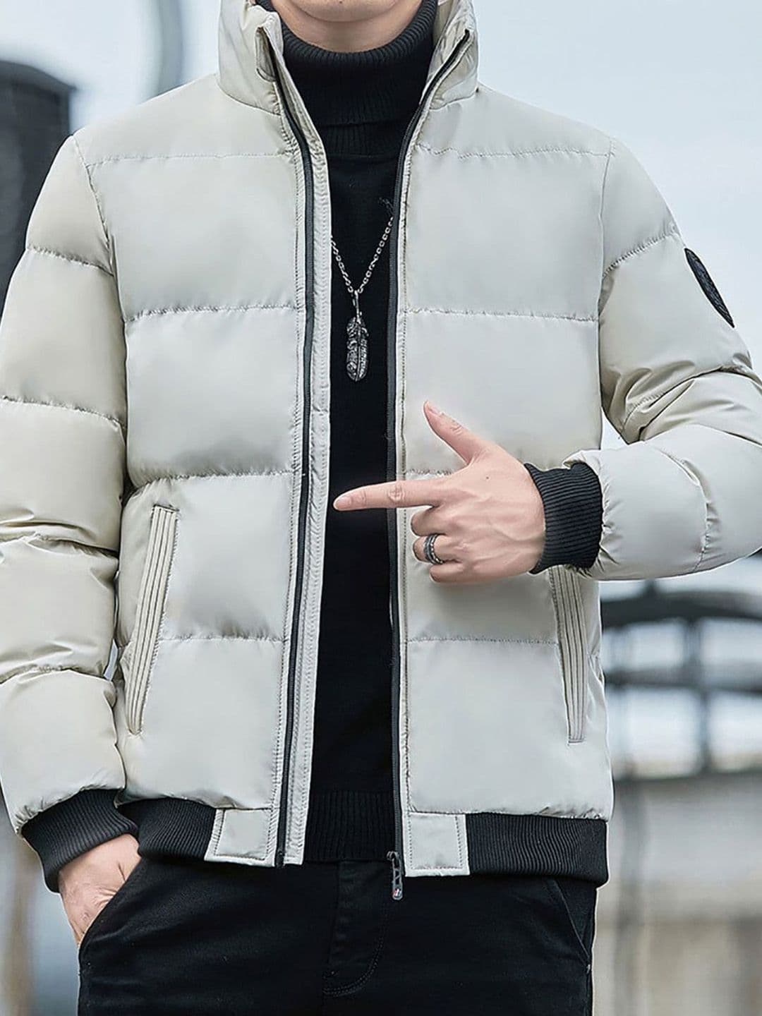 StyleCast x Revolte Men Mock Collar Puffer Jacket - view 1